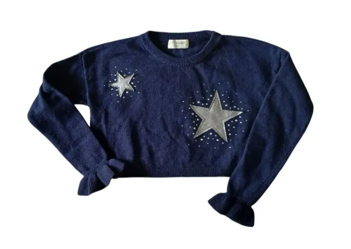Suéter infantil azul com estrelas Tam 6 - Monnalisa