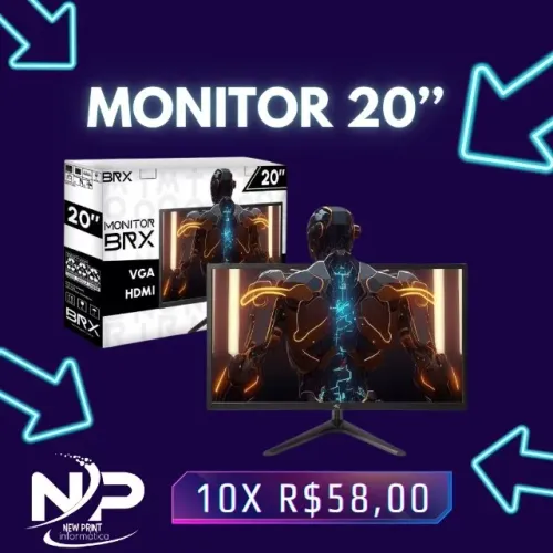 Monitor 20 polegadas HDMI/VGA Parcelado em 10x sem juros! 