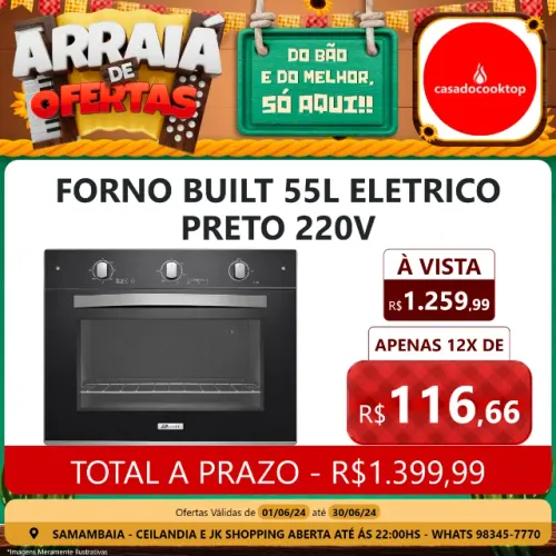 Forno built 55l eletrico preto 220v