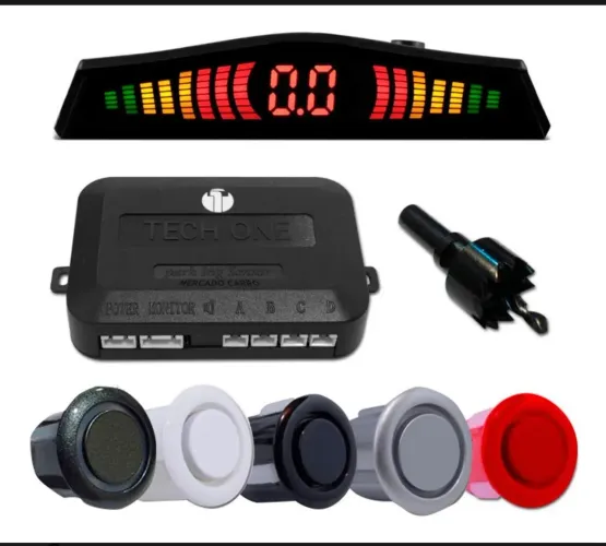 MENOR PREÇO: SENSOR DE RE 4 SENSORES SINAL SONORO DISPLAY PROMOÇÃO >>