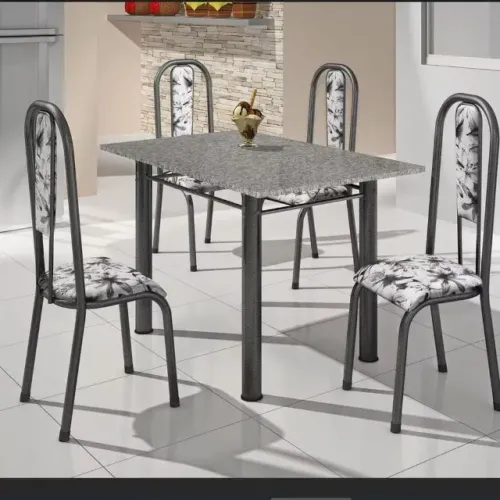 Mesa Tubular com 4 Cadeiras