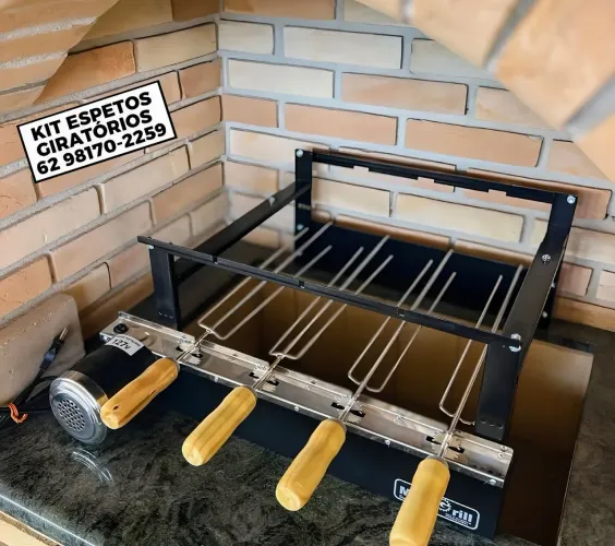 Grill elétrico 4 Espetos Giratório