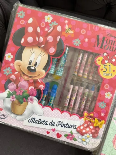 2 Maletas de Pintura Minnie Mouse - 51 Peças