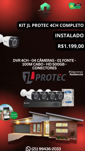 Kit JL Protec 4CH Instalado Completo