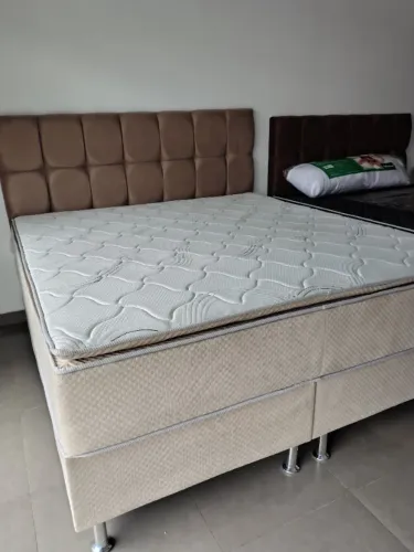 CAMA BOX QUEEN COM PILLOW TOP FRETE GRÁTIS