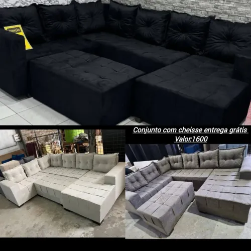 Sofá de canto com chaise e entrega grátis