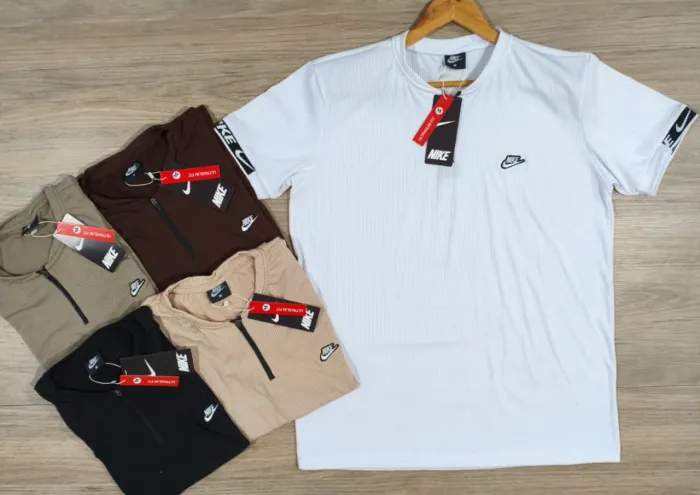 Camisas Canelada Zíper Nk 