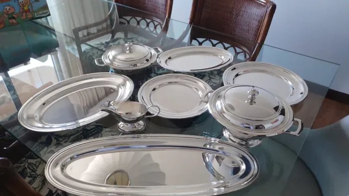 Conjunto baixelas em prata novas 