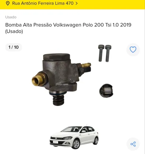 BOMBA DE ALTA PRESSÃO VOLKSWAGEN POLO 200 TSI 1.0 2019