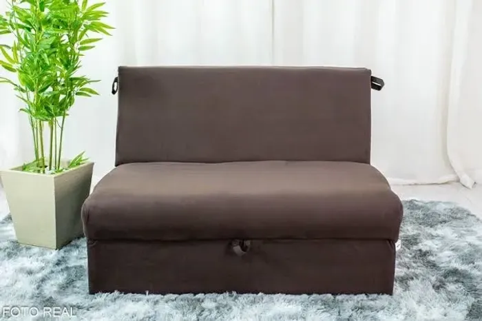 Sofá Cama 2 lugares sem braço cor marrom - FRETE GRATIS - ENTREGA HOJEEE !!