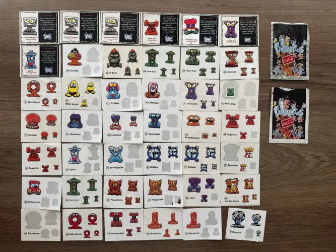 Cards adesivos e embalagem geloucos coca cola 1998
