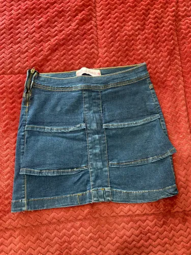 Saia jeans feminina