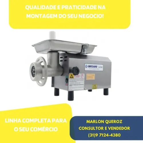 Moedor de Carne Boca 8 Beccaro Bivolt Inox
