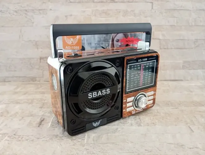 Rádio Retrô Bluetooth Portátil Mp3 Cartão Sd Pen Drive Am Fm
