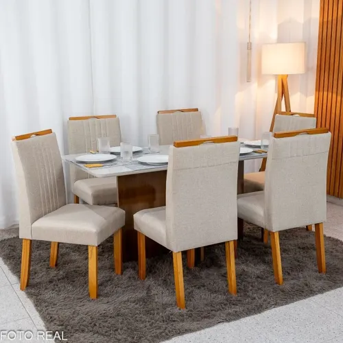 MESA DE JANTAR SEIS CADEIRAS SUPER DESIGN SURPREENDA-SE!! 828RU9