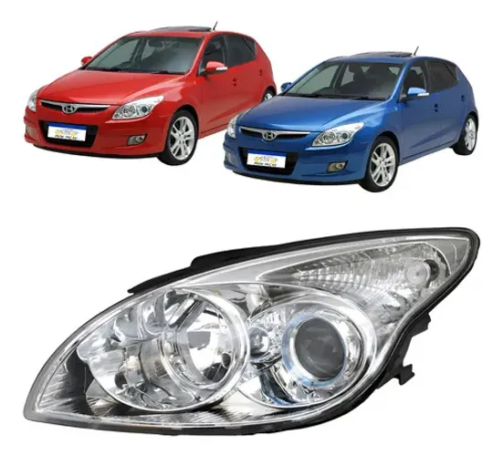 Farol Cromado Hyundai I30 2008 A 2013 C/globo Optico Novo Esquerdo/motorista