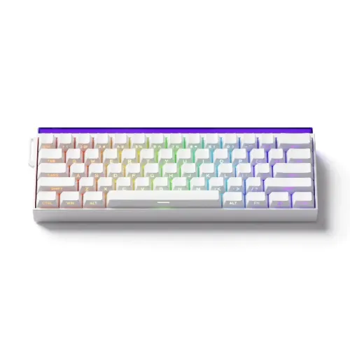 Teclado Gamer Magnetico Veekos Shine HE, 60%, ARGB, Switch Glare, ANSI, Branco, 12x 28,91
