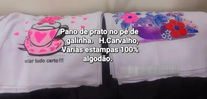 Oferta kit 30 Panos Prato R$75,00.Pé de galinha estamp HCar41x68 1°linha