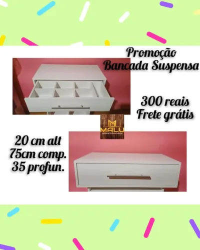 Bancada Suspensa com Gaveta - Promoção!