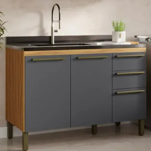 Balcão Para Pia 120cm Napoli 100% MDF 