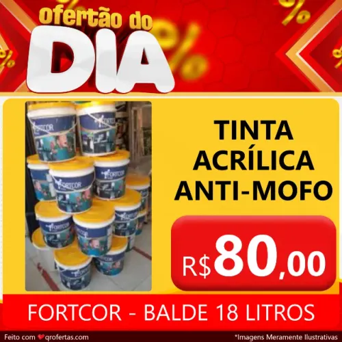 TINTA ACRILICA FORTCOR BRANCO NEVE ANTI - MOFO - BALDE DE 18 LITROS