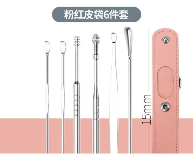 Colher inoxidável para limpar cera de ouvido