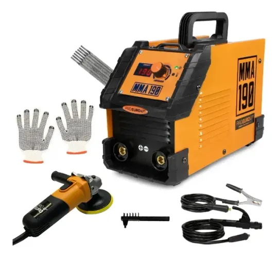 KIT MÁQUINA DE SOLDA INVERSORA MMA 190 220V + 1 esmerilhadeira 