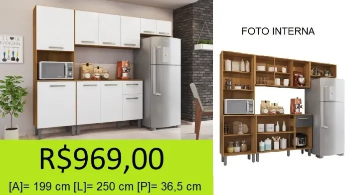 COZINHA COMPLETA 2,50 EXCELENTE ESPAÇO INTERNO