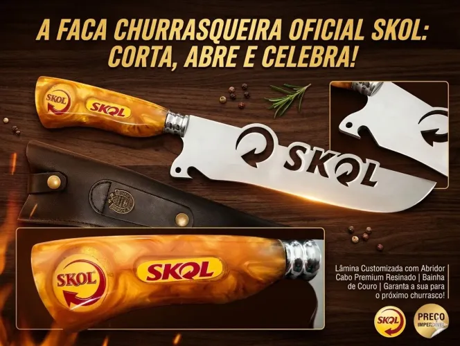 Faca p/ churrasqueira Personalizada SKOL