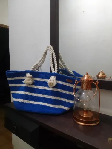 Bolsa de praia em crochê 