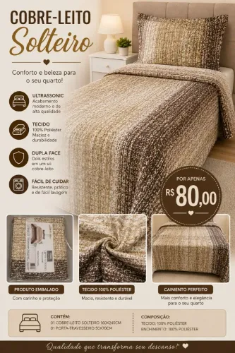 Cobre leito solteiro
