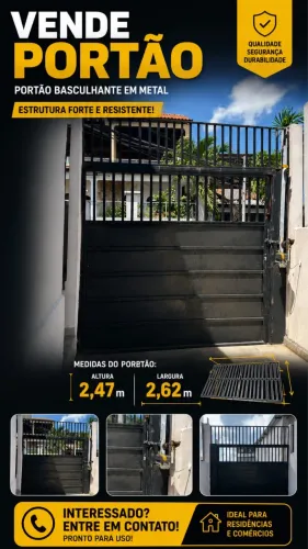 Portão basculante completo com motor