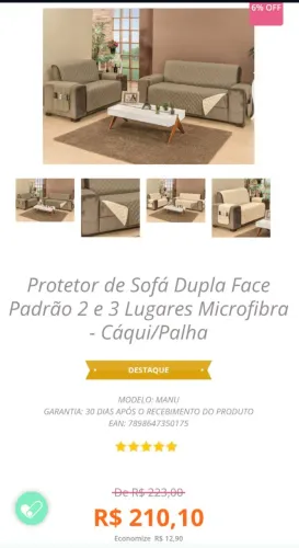 Protetor sofá dupla face 2e3 Lug $130,00