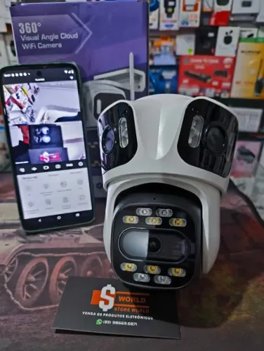  * Câmera tripla Externa Resistente a água App icsee - Loja Store World