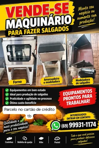 Vende.se todos os equipamentos de fazer salgados