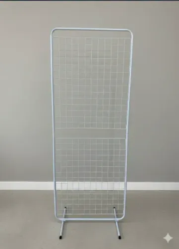 Biombo desmontável de chão-1,62x0,63m painel aramado com 20 ganchos