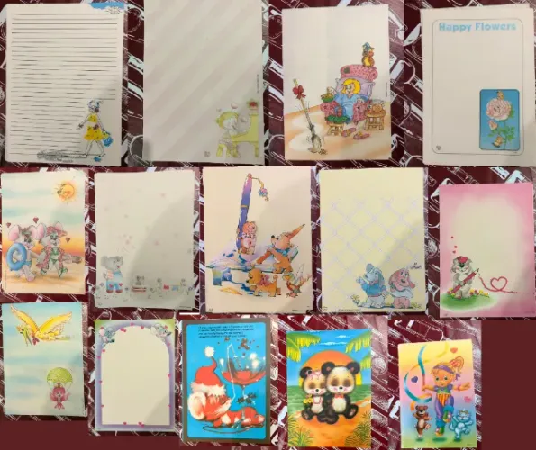 Lote de Papéis de Carta Antigos e Vintage - Vários Modelos e Estampas