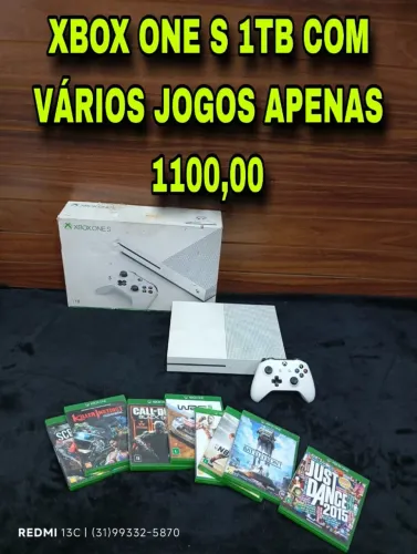 Xbox one completo 1tb seminovo + caixa