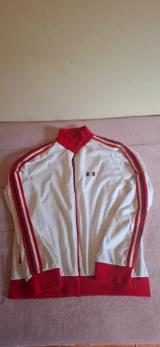 Jaqueta Track Jacket França Retro Vintage - Branca e Vermelha