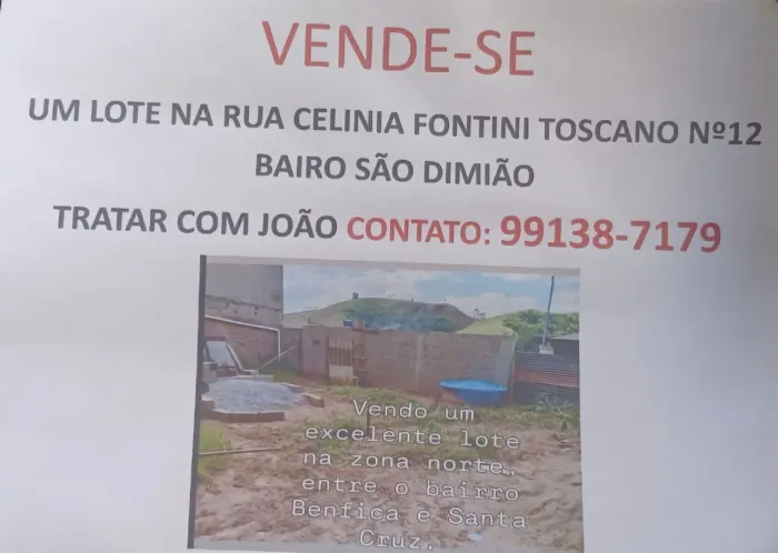 Lote na zona norte