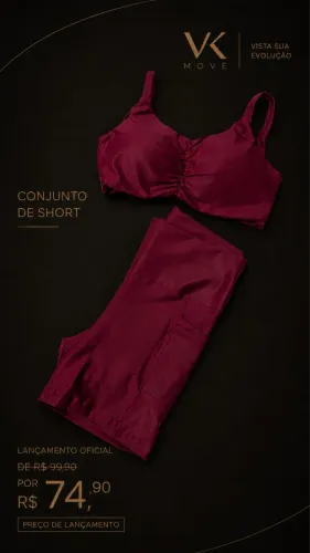 Conjunto de Short com top Costa nua