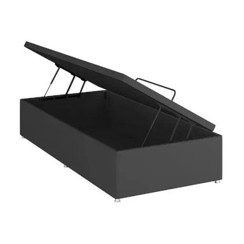 Base Baú Ortobom Solteiro Linho Preto NOVO