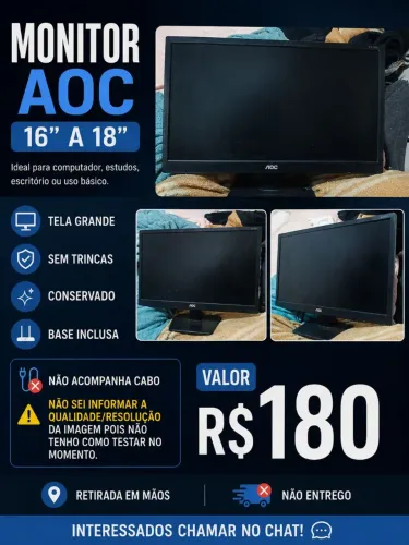 Monitor AOC 18,5 polegadas