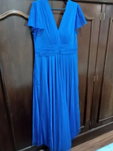 Vestido de Festa Longo Azul Royal com Brilho - Formatura/Festa