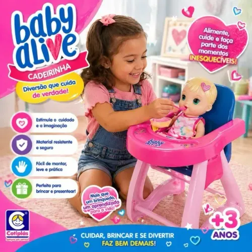 Cadeirinha Baby Alive Infantil para Boneca Rosa Original