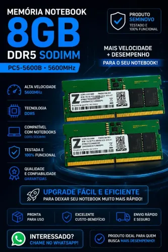 Memória Notebook DDR5 8GB 5600MHz SODIMM PC5-5600B