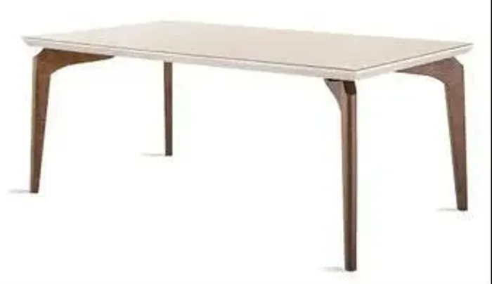 Mesa de jantar de madeira retangular com tampo de vidro Dunelli 160x90cm