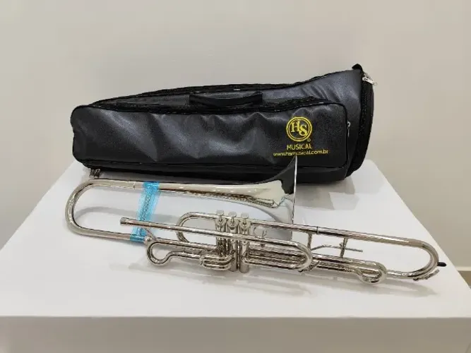 Trombone Hs Musical S761 Sib - Niquelado -NOVO - Aceito trocas -Parcelo 21x