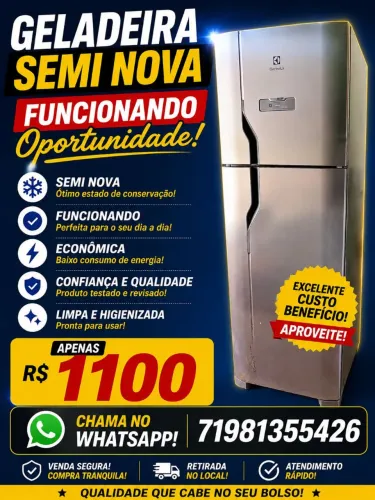 Geladeira inox Frost Free 