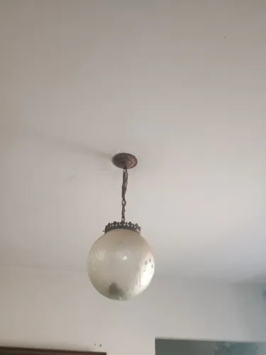 Lustre Redondo de Vidro decorado